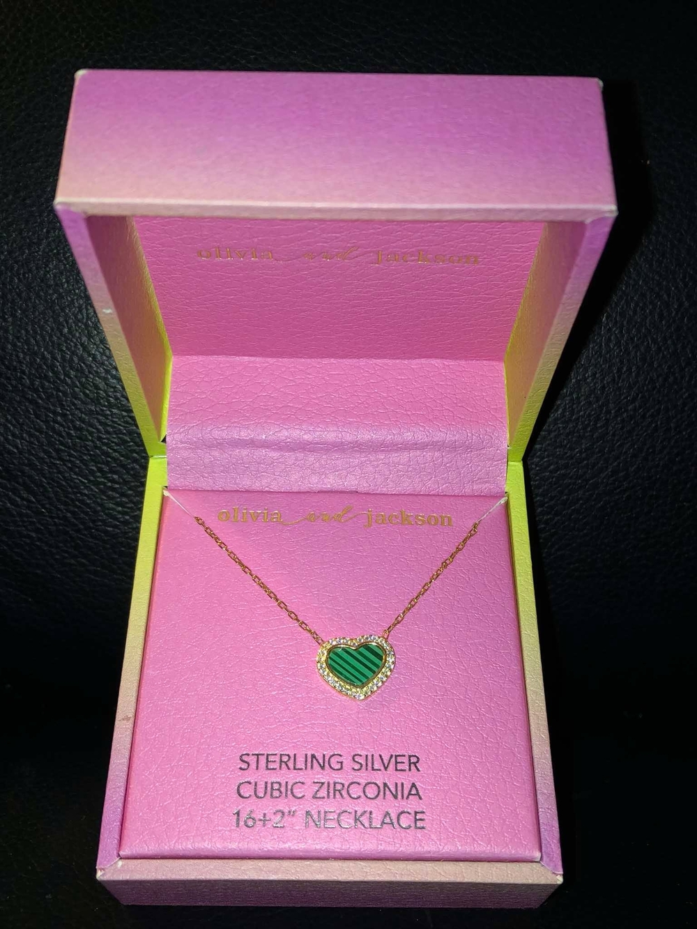 Olivia and Jackson sterling silver heart necklace
